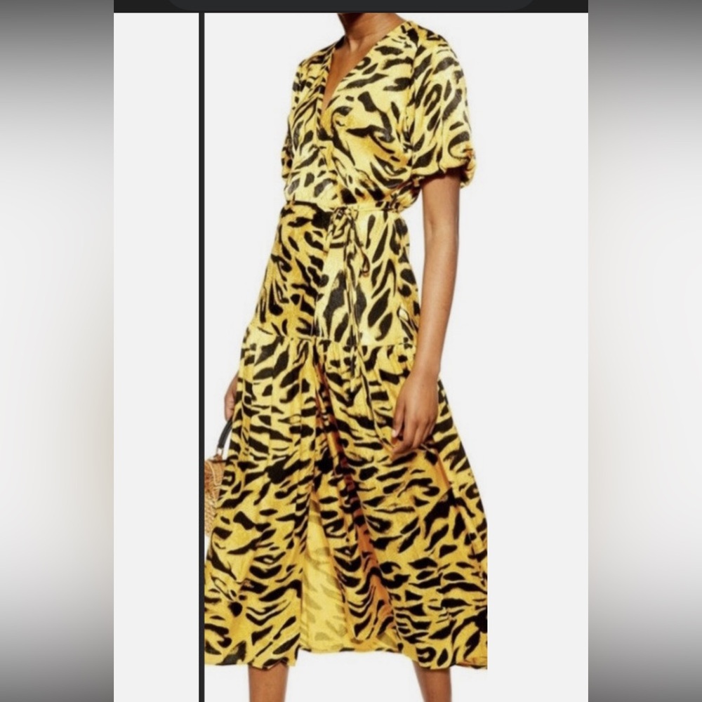 Topshop Animal Print Maxi Dress 6 NWT